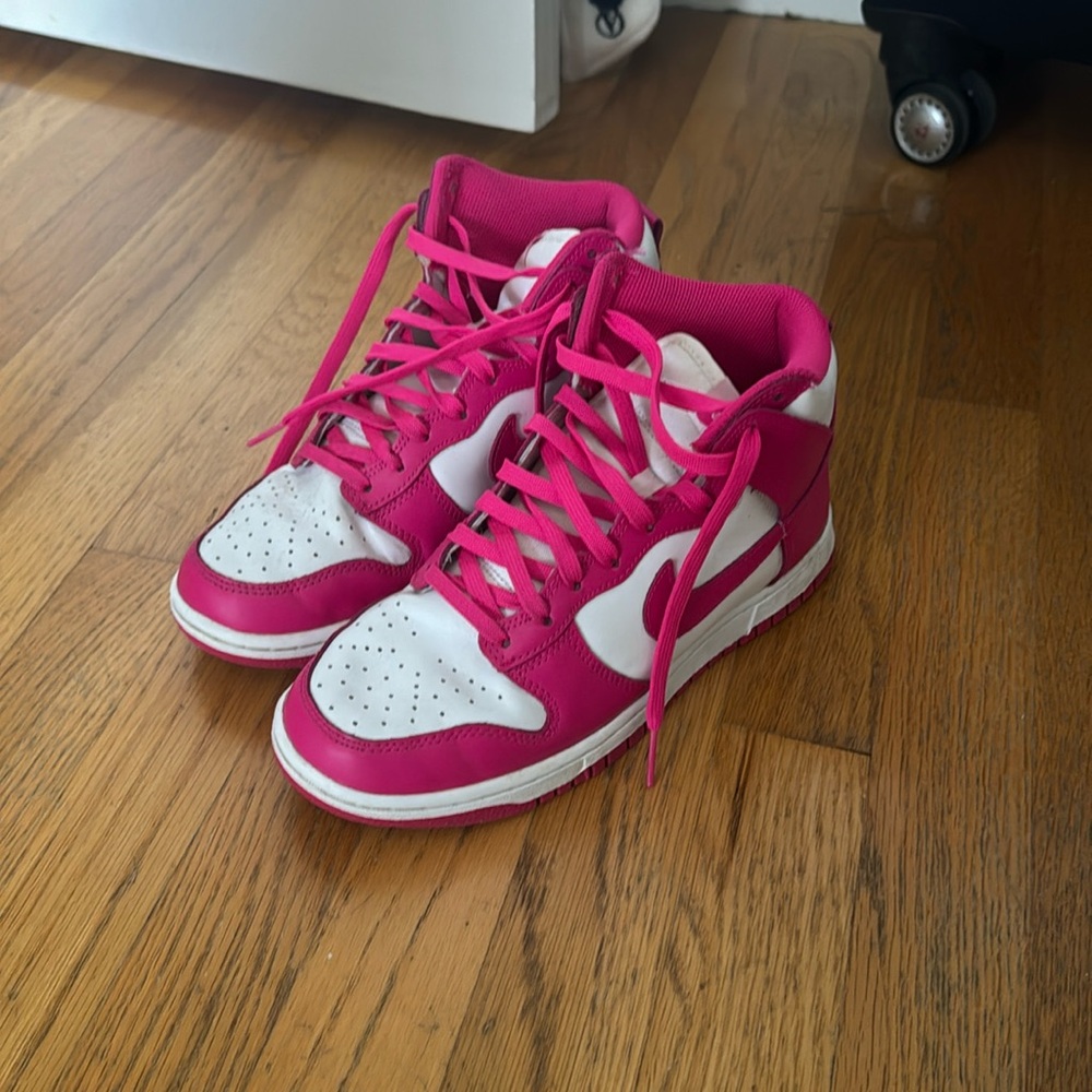 Hot pink nike high dunks